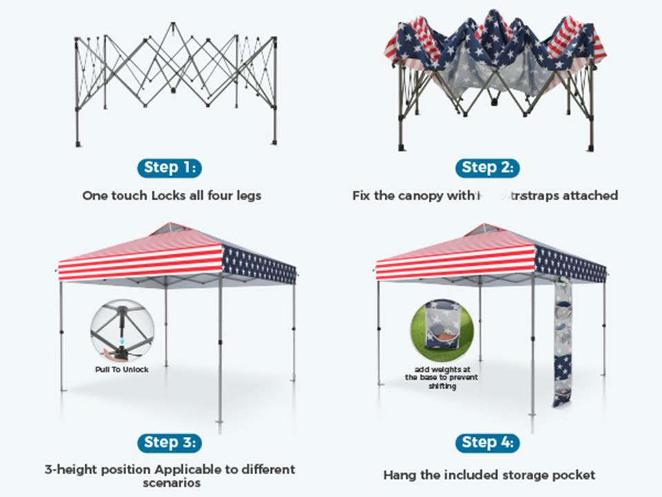 [Waterproof & UV-Resistant] PHI VILLA 10x10ft/ 12x12ft Pop-up Canopy Tent, Instant Portable Canopy Tent Outdoor Gazebo, One-Push-To-Lock Outdoor Gazebo with Roller Bag