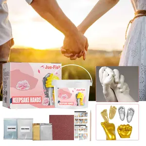 JUE-FISH Unique Christmas Gift Set for Couples, Creative Hand Mold Kit, Diy Material, Perfect for Partners, Ideal for Valentine's Day & Anniversaries
