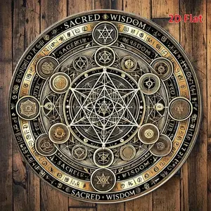 1pc 2D Plane, "Messianic Metatron" Vintage Wall Decor Aluminum Sign, Vintage Plaque Decoration, Suitable for Courtyard, Garden, Kitchen, Bar, Room Wall Decoration 20*20cm, Room Decoration Vintage Metal Sign