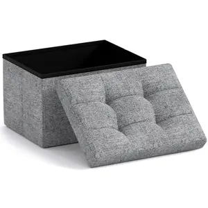 Ornavo Home Foldable Small Rectangle Storage Ottoman - 12 x 16 x 12