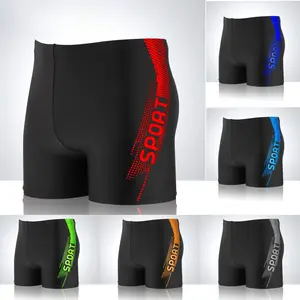 Swim pants with flat crotch, adult swimming pants, extra large and padded swim pants, men's high-waist swimsuits