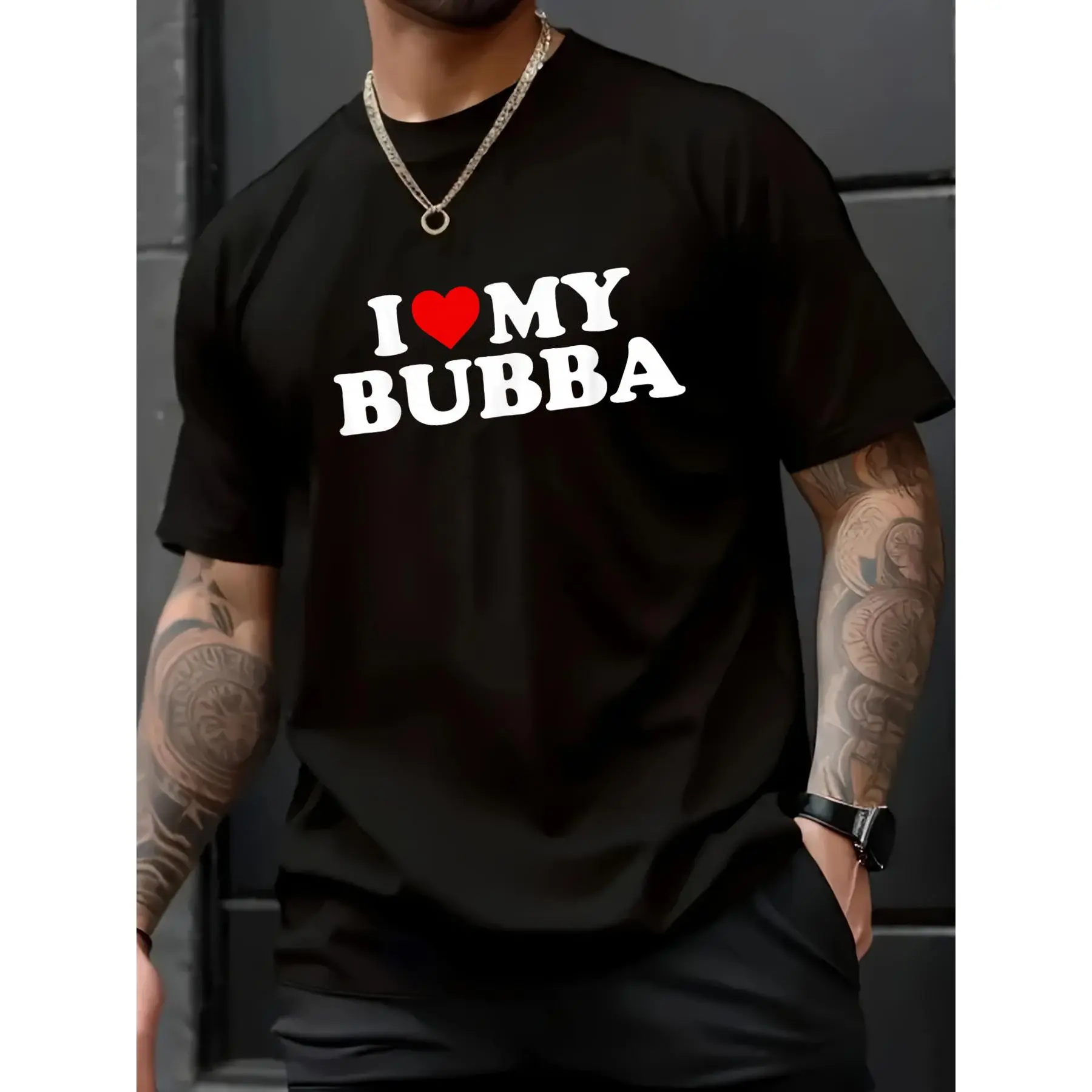 100% Cotton Unisex Bubba Shirt: I Love My Bubba T-Shirt - Men's Easter pattern T-shirt