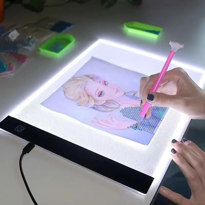 A3/A4/A5 Three Level Dimmable Led Light Pad Drawing Board Pad Tracing Light Box Eye Protection Easier for Diamond Painting Artist Supplies