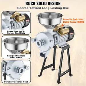 VEVOR 3000W Electric Grain Grinder Corn Wheat Flour Grain Mill Dry Wet