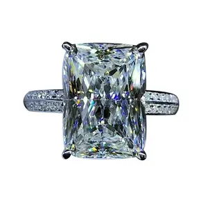 New Arrival Huge Radiant Cut CZ Solitaire Ring for Women | Minimalist Luxury Statement Band Gift