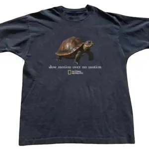 Gildan Men's and Women's T-shirt, National Geographic turtle graphic tee, " slow motion over no motion ", Animal tee, Y2k Unisex Graphic Tees Gothic Grunge Emo Scene Amity Affliction Style Clothes Menswear Womenswear Streetwear