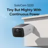eufy SoloCam S220 Solar-Powered Cordless Smart WiFi Surveillance Digital Camera - 2K, 2.4 GHz Wi-Fi, Continuous Power, Day-Night Vision, AI Alerts, IP67 Rated, Tiny Single-Hole Installation, On-Device & App-Enabled Monitoring, Ideal for Outdoor Yards