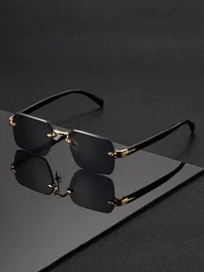 Men's Metal Frameless Business Casual Glasses, Stylish and Elegant Decorative Eyewear, Perfect for Daily Wear and Commuting