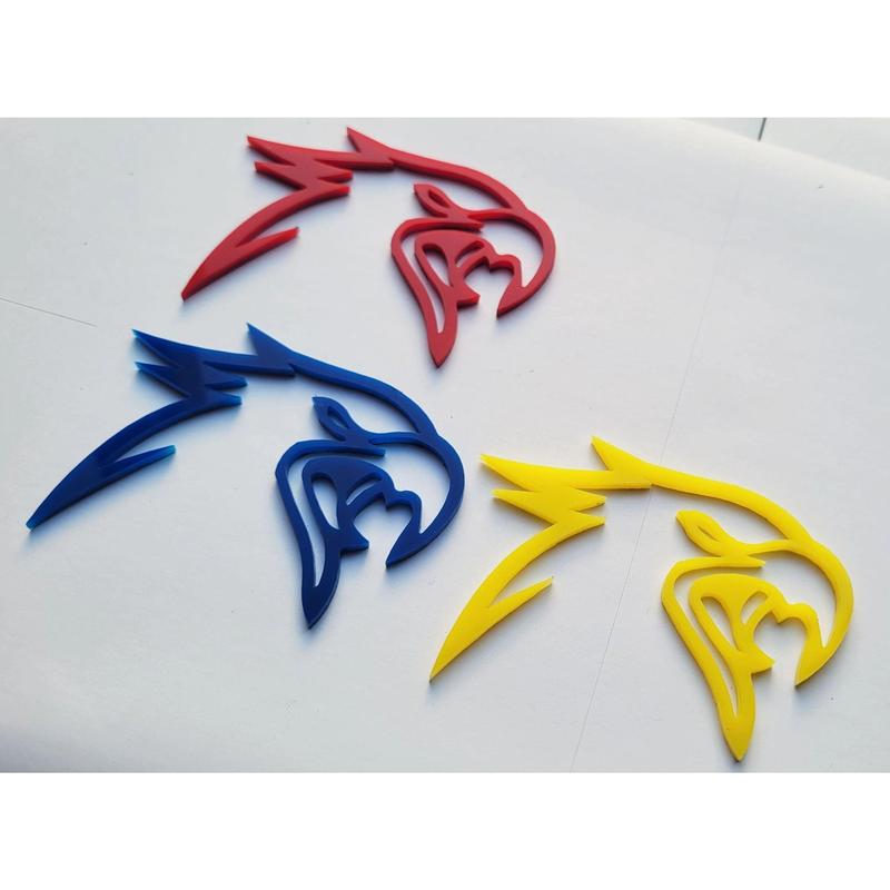 2x Hawk Bird Hellhawk Emblem Logo for Jeep Grand Cherokee Trackhawk SRT