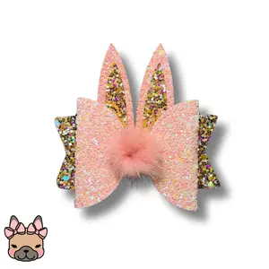 Luxe Bunny Dog Bow - Pink Bunny Bow For Dogs - Spring Accessories For Dogs