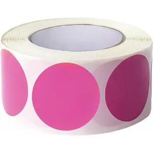 (R) 1" Pink Circle Dot Stickers Color Coding Labels, 1000 count 2 Rolls