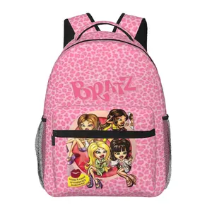 BRATZ large-capacity backpack with all-over print, water-resistant—ideal for outdoor hiking, cycling, and daily commuting; cartoon merchandise shoulder bag/school pack; gift for boys and girls