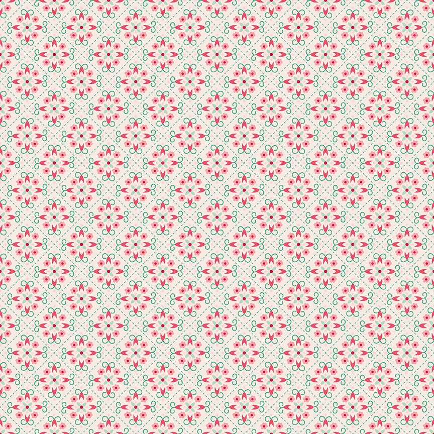 Fabric Riley Blake Lori Holt in Color Latte Wallpaper Berry & Sage by the Quarter Yard C17398-LATTE