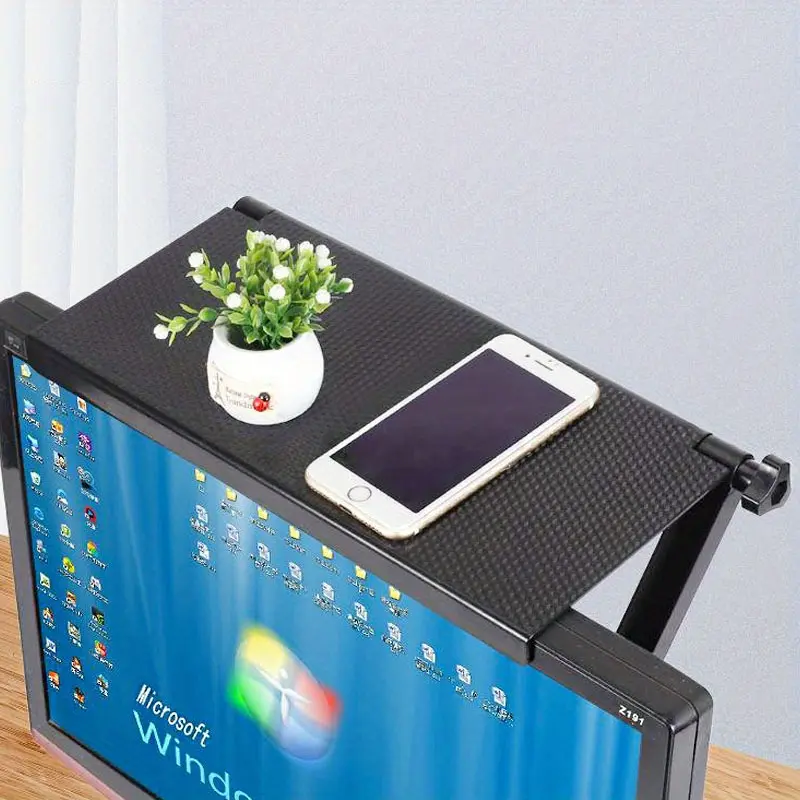 Multi-functional Organizer Rack TV Monitor Organizer Screen Top Storage Shelf Holder Practical Home Storage Computer Office Adjustable Shelf Adjustable Organiser