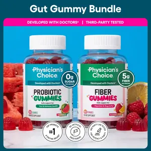 Physician's Choice Gut Gummy Bundle: Gut & Immune Health for Adults with Prebiotic Fiber & Probiotic Gummies - No Sugar Added Physician's Choice Gut Gummy Bundle: Gut & Immune Health for Adults with Prebiotic Fiber & Probiotic Gummies - No Sugar Added