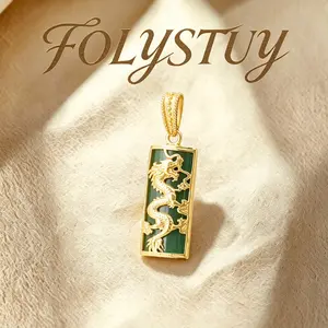 [46mm with 15mm Dragon Pendant]FOLYSTUY(YNK11) Dragon Pendant - Unique Dragon Accents, Unisex, Elegant Design