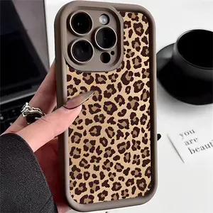 Leopard Print Case for iPhone 17 Air 16 16e 15 14 13 12 11 Pro Max Plus X XS Full Coverage Anti-Fingerprint Rugged Phone Cover Gift