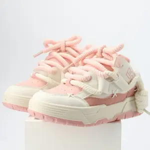 Pink Chunky Heel Platfform Women Sneakers Fashion Runway Sweet Outdoor Casual Trainers Large Size All Match Sport Shoes Gothic Unisex Shoes