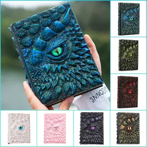 3D Dragon Eye Embossed Resin Engraving Notebook - Handmade Vinyl Hardcover, English, DND Enthusiasts, Doodle Pad, Travel & Art Sketchbook summerwins