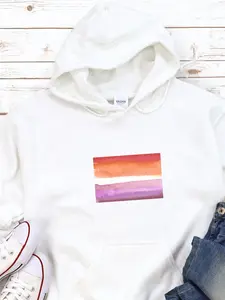 Lesbian Flag - LBGTQ Pride Hoodie Sweatshirt -- Super Soft, Made to Order, Sizes S-2XL  Comfy Colorful LGBTQ Sweatshirt