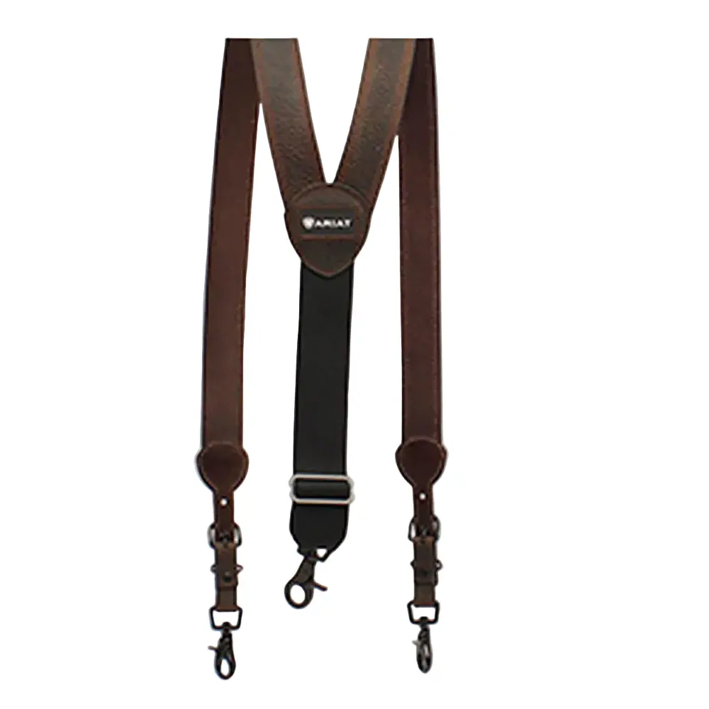 A850000234 Ariat Men's Leather Gallus Suspenders - Dark Brown