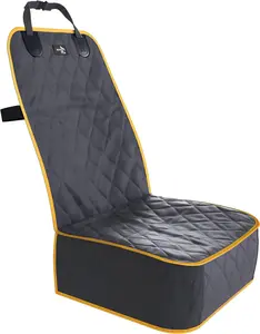 Waterproof Dog Car Seat Cover - Universal Front Seat Protector for SUVs, Trucks, and Sedans - Pet Safety Travel Comfort System in Orange