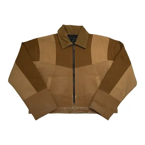 "THE CROP" Cropped Monochrome Patchwork Jackets Fit Womenswear Fabrics Coats