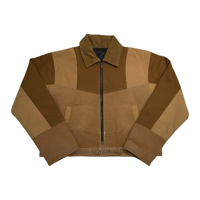 "THE CROP" Cropped Monochrome Patchwork Jackets Fit Womenswear Fabrics Coats