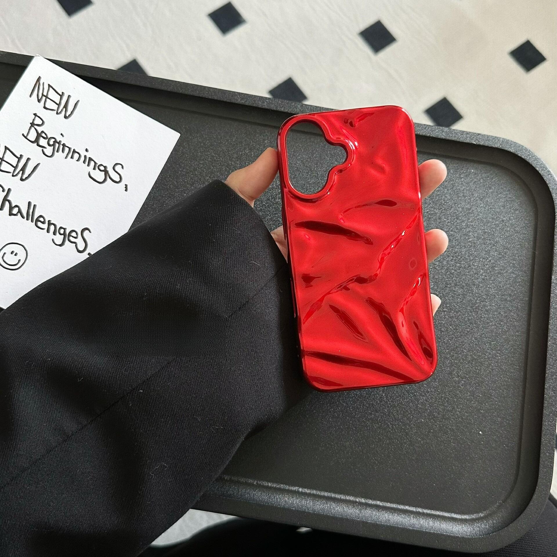 (Case & Nova.) 3D Wavy Ripple Glossy Phone Case, Compatible with iPhone 17 Pro Max, 16, 15, 14, 13, Luxury Shockproof Protective Cover junk