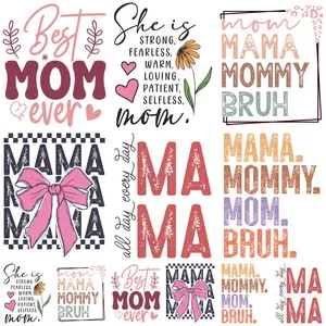 Mother's Day Theme Text Colorful Iron-On Patches, Washable Heat Transfer Stickers, DIY Clothing Accessories for Sweatshirts, Jackets, T-Shirts, Handcraft
