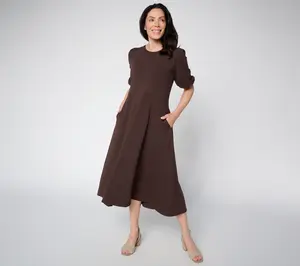 Ree by the Pioneer Woman Petite Puff Sleeve Knit Midi Dress