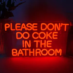 USB Powered LED Neon Sign, Please Don't Drink Coke in The Bathroom Letter Design Neon Sign, Decorative Light for Home Bathroom Toilet, Led Neon Lights