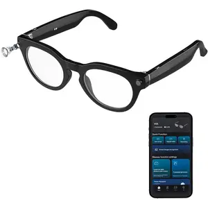 AI  Glasses with 8MP Camera, Continuous 12-Min 1200P Video Recording, Real-Time Translation & Voice Assistant, Open-Ear  Audio for Vlogging, Travel & Meetings
