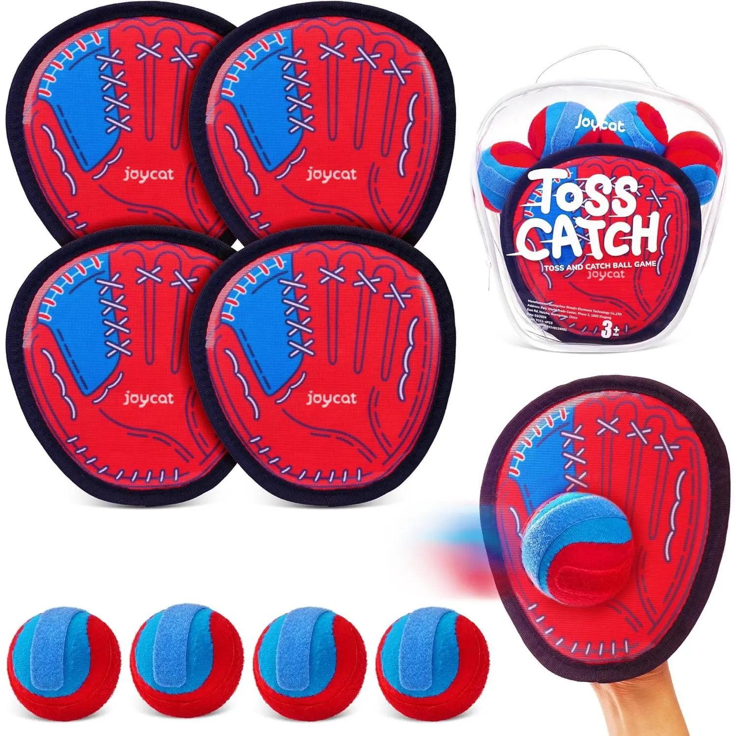 Toss and Ball Game Set,Toddler Baseball Glove,Beach Pool Toys Yard Games,Sticky Paddle Ball for Kids,Outdoor Sport Toys for 3+Years Old Boys Girls Birthday Gifts,Easter Basket Stuffers