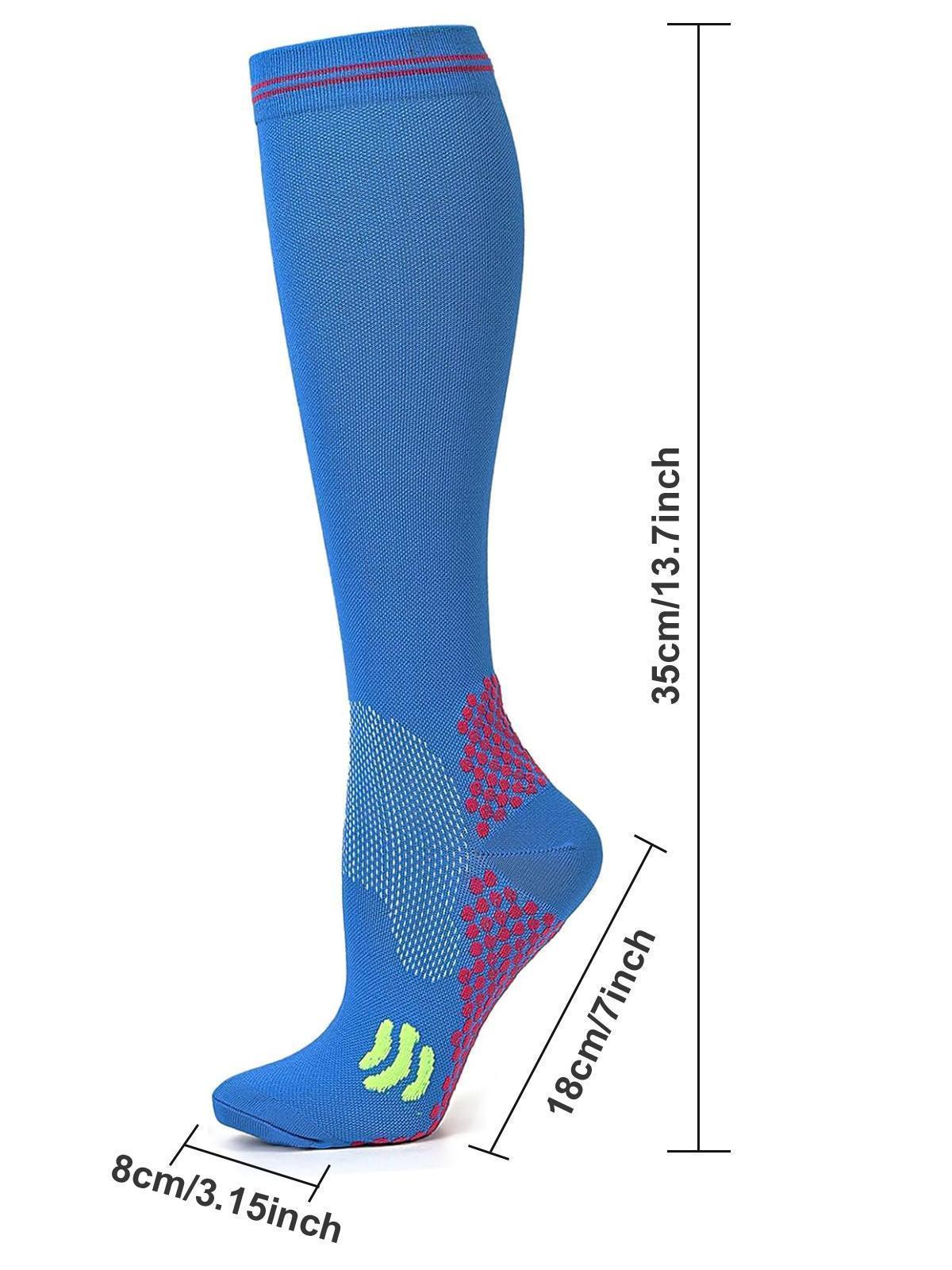 3 Pairs Over-the-Knee Compression Socks,Nylon Blend Moisture Wicking Breathable Day Lightweight, All Seasons, Unisex, Support Sock, Perfect for Christmas & Holiday Gifts