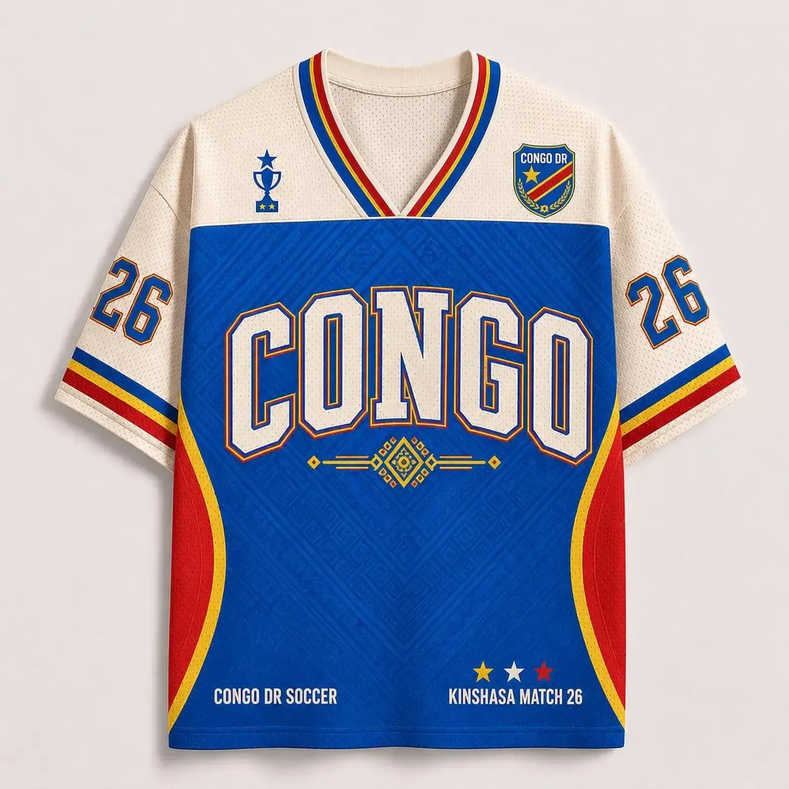 Custom DR Congo Soccer Jersey, Congo Football Shirt, Personalized Name Number Fan Gift, Vintage Congo Soccer Tee