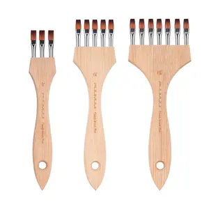 Fuumuui Multi-Head Nylon Hair Flat Head Comb Brush – Designed for Special Effects and Creative Textures, Suitable for Watercolor, Acrylic, Gouache Painting