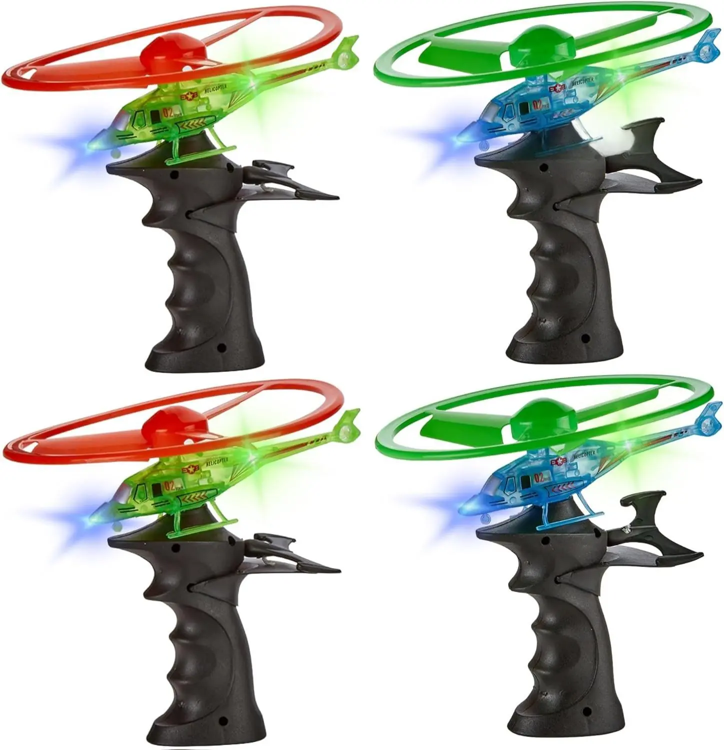 Light Up Ripcord Helicopters, 2 Pack – Fun Flying Toys for Kids with Flashing LED Lights, Perfect for Indoor and Outdoor Play, Great Gift Idea for Boys and Girls!
