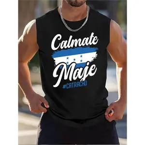 Honduras Flag Catracho Pride Maje Que Pedo Con Vos Honduran printed singlet, Men'S Workout Sleeveless Shirt Quick Dry Stretchy Swim T-Shirts Athletic Gym Running Beach Tank Top