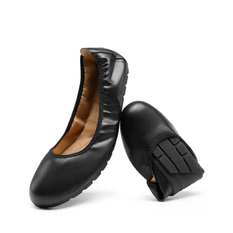 Dream Pairs Women's Ballerina Flats Shoes - Slip-Ins for Women with Round Toe, Cushioned Arch Support, Soft Sole, Lightweight PVC Outsole, Flexible Moisture-Wicking, Foldable Travel-Ready Footwear (1 Pair), Slip Ins Shoes
