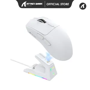 ATTACK SHARK X1 Ultralight Wireless Gaming Mouse with Magnetic RGB Charging Dock,PixArt PAW3395 Pro Sensor,40000DPI,BT/2.4Ghz/Wired,1K Polling,Optical Micro Switch,Web Driver for PC Mac Gamer