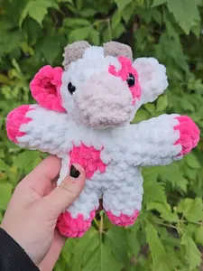 Crochet Cow Amigurumi, Soft Cow Plushie, Strawberry Cow, Blueberry Cow, Gift, Present, Birthday, Christmas