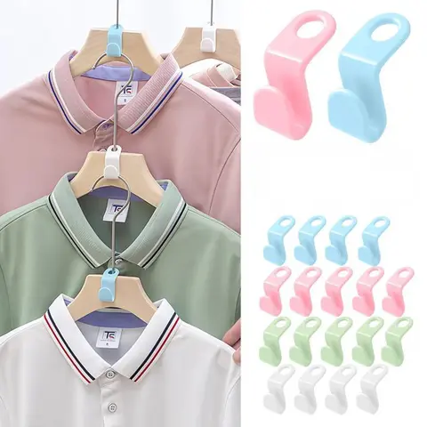 Space-Saving Clothes Hanger Connector Hooks - 30/100 Counts, Multiple Random Colors, Maximize Closet Space, Fits All, Ideal for College Dorms, Attachment Hooks for Hangers & Pegs
