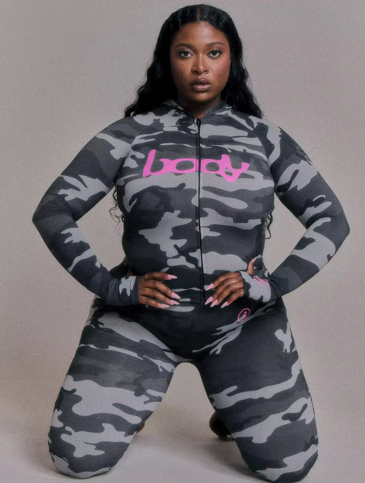 Women's Grey Army Bodysuit, Women's Special Clothing Y2K