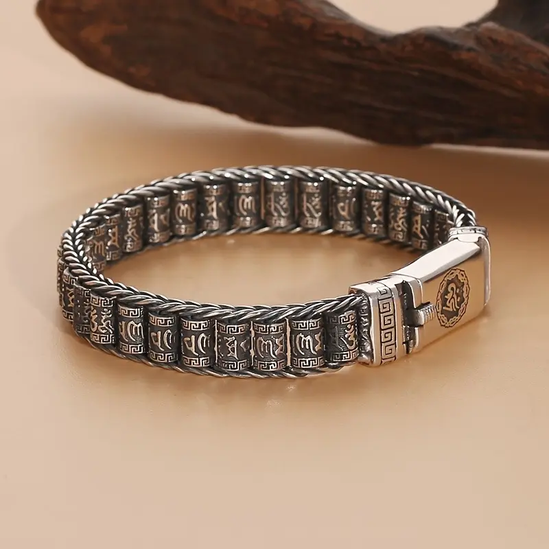 1 fashionable titanium steel men's wristband, 316L stainless steel, lucky charm, creative design, durable wristband suitable for daily wear