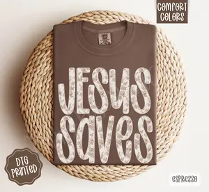 Jesus Saves Comfort Colors, Trendy Women's Religious Tshirt