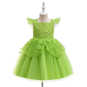 3-8Y Green 03 Cartoon Cosplay Costume Fancy Carnival Kids Clothes Butterfly Mesh Performance Princess Theme Party Holiday Girls Ball Gown Children Cocktail Dress