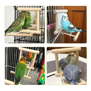 Bird parrot toy supplies, wooden cloud ladder climbing and jumping platform ladder, pet supplies with mirror stand, bird rack
