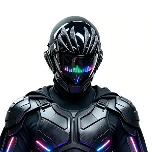 Mechanical Future cool punk mask—a stylish long screen light mask whose display effects can be changed; futuristic sci‑fi cosplay accessory; role‑play and stage performance party mask.
