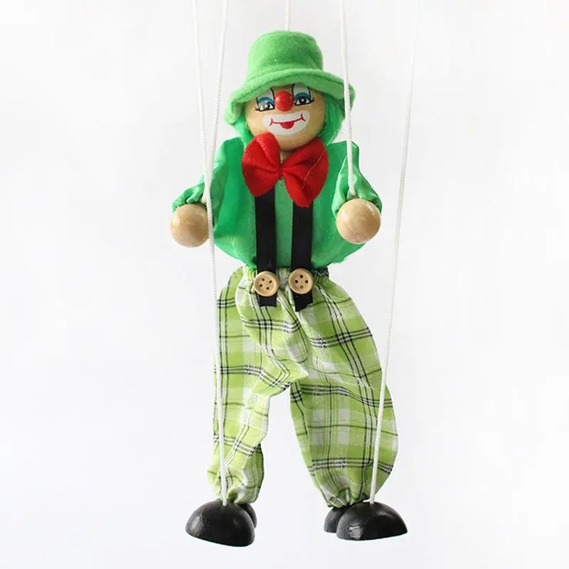 Handmade Wooden Clown Marionette - Pinocchio Drama Puppet Toy, Man Doll, Huggy Wuggy Stuffed Animal Plush